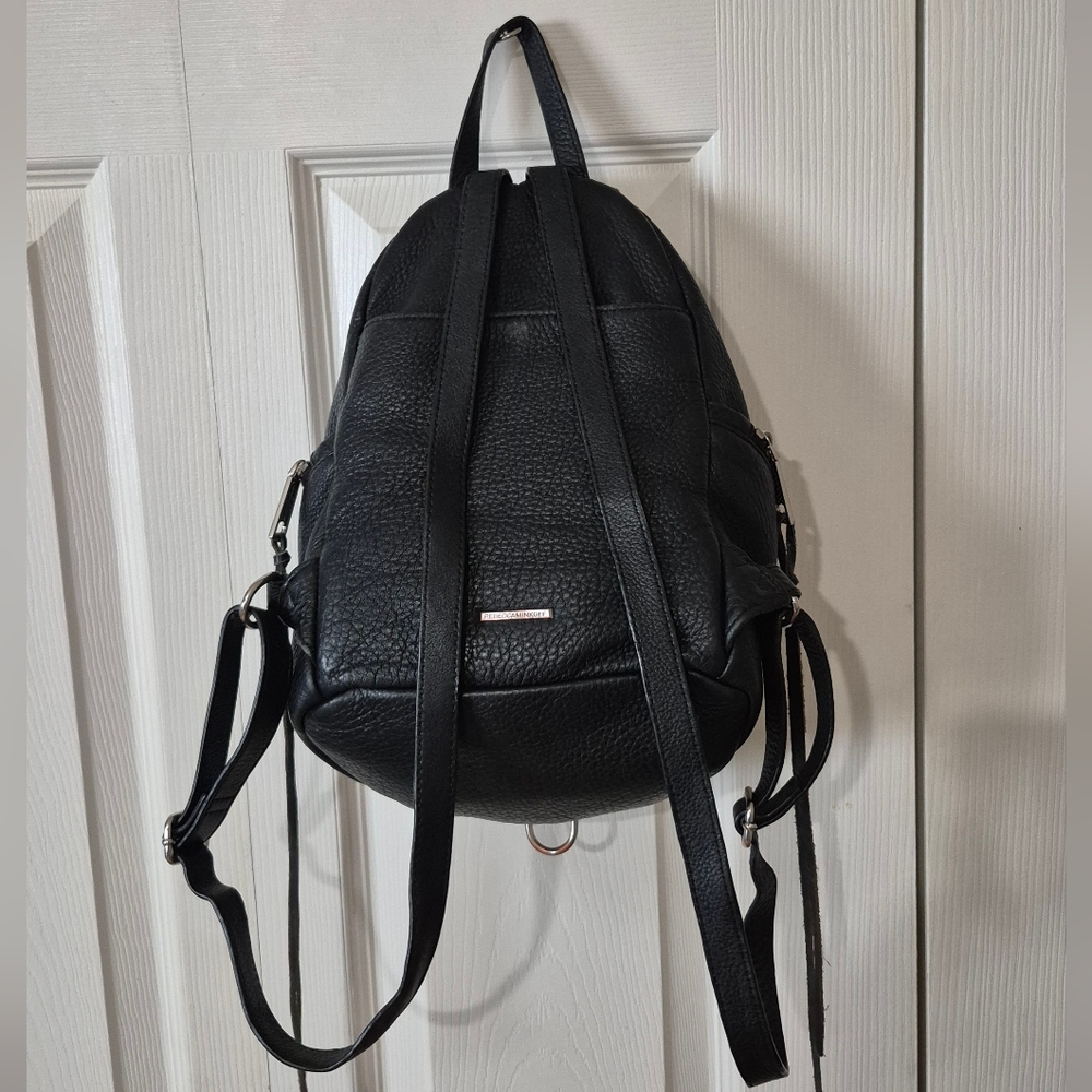 Rebecca Minkoff Julian Backpack Black Pebbled Leather Center Zip Restored - Picture 7 of 16